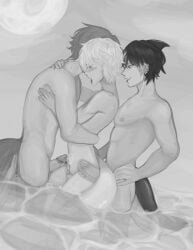 anal_sex belly_rub big_cock black_and_white_art cock_rub cum_on_belly dizzy_eyes dry_orgasm femboy femenine_male gay gay_sex in_water inside_view mmm_threesome mole_on_neck monochrome monochrome_art moon orca_boy orca_tail original_art original_artwork original_characters penetration penetration_anal penetration_from_behind pierced_ears pierced_lip prostate_stimulation prostate_with_heart seal_boy seal_tail small_cock threesome tongue_out whale_boy whale_tail