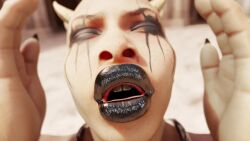 1girls 3_fingers 3d 3d_animation 4_arms abs alternate_version_available ass bikini black_eyeliner black_eyeshadow black_hair black_lipstick black_nail_polish bottom_heavy breasts bubble_butt buchukisu cleavage cleavage_cutout clothed_female clothing clothing_cutout curvaceous_female eyeliner eyeshadow facepaint female female_focus female_moaning female_only femdom french_kiss horns hourglass_figure huge_ass huge_breasts kissing large_ass large_breasts lifting_person lips lipstick looking_at_viewer makeup moaning moaning_in_pleasure mohawk_(hairstyle) mortal_kombat multiple_arms muscle muscular_female navel netherrealm_studios partially_clothed pov_kiss red_eyes sheeva skin_tight skindentation sl0bb3r solo solo_focus swimsuit tagme thick_thighs thighs tight_clothes tight_fit toned toned_female tongue top_heavy video video_game video_game_character video_game_franchise wide_hips