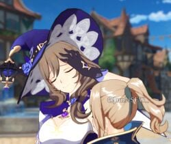 2girls animated armpit_fetish armpits arms_up bakushin_o_armpit_gif_(meme) blonde_hair closed_eyes clothed clothed_female clothed_sex female female_focus female_only funny genshin_impact green_eyes hoyoverse jean_gunnhildr jun_nsfw lesbian lesbian_couple lesbian_sex licking licking_armpit light-skinned_female lisa_(genshin_impact) mihoyo smug tongue tongue_out woman woman_only yuri