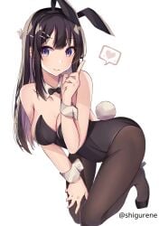 1girls 2d 2d_(artwork) 2d_artwork black-haired_female black_bowtie black_bunny_ears black_bunnysuit black_footwear black_hair black_hairband black_high_heels black_leotard black_shoes black_topwear blue-eyed_female blue_eyes blush blush_face blushing_at_viewer blushing_female blushing_lines bowtie breasts brown_legwear brown_pantyhose brown_stockings brown_tights bunny_ears bunny_tail bunnygirl bunnygirl_outfit bunnysuit calves cleavage closed_mouth_smile collar collarbone curvaceous curvaceous_body curvaceous_female curvaceous_figure curvaceous_hips curvaceous_teen curvy curvy_body curvy_female curvy_figure curvy_hips curvy_teen digital digital_art digital_drawing digital_drawing_(artwork) digital_media digital_media_(artwork) drawing elbows eyebrows_visible_through_hair female female_focus female_only fingernails fingers footwear full_body groin hair_clip hair_clips hair_ornament hairclip hairclips hand_on_leg hand_on_own_leg hand_on_own_thigh hand_on_thigh head_tilt high_heels high_resolution highres hourglass_figure inguinal_crease inguinal_ligament kneeling kneeling_female kneeling_on_floor knees large_breasts lean_figure legs legwear leotard light_smile long_hair looking_at_viewer narrow_waist pantyhose sakurajima_mai seishun_buta_yarou_wa_bunny_girl_senpai_no_yume_wo_minai shigurene shoes shoulders simple_background sitting slender_body slender_waist slim_waist smile smiley_face smiling smiling_at_viewer solo stockings thigh_gap thighs tights tilted_head topwear white_background white_collar white_wrist_cuffs wide_hips wrist_cuffs