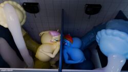 2024 2futas 3d bathroom bathroom_stall big_balls big_breasts big_penis blue_body ceraph_keilah cum cum_drip fluttershy_(mlp) friendship_is_magic futa_only futanari horse horse_penis horsecock horsecock_futa huge_balls huge_breasts hyper hyper_penis light_blue_eyes my_little_pony pink_hair pony rainbow_dash_(mlp) rainbow_hair red_eyes tagme watermark yellow_body