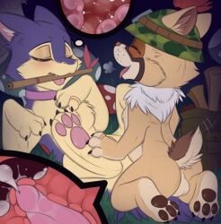 2019 3_toes 4_fingers anthro anthro_on_anthro armor back_markings back_spots bag balls black_claws blue_body blue_ears blue_fur blue_tail blush blush_lines bodily_fluids brown_pawpads brown_tail claws closed_eyes clothing collar cum cum_in_mouth cum_in_uterus cum_in_vagina cum_inside digital_media_(artwork) duo ejaculation eyelashes fangs feet female feral finger_claws fingers from_front_position fungus fur genital_fluids genitals grass green_clothing green_headwear green_helmet hat headgear headgear_only headwear helmet helmet_only hi_res impregnation inner_ear_fluff internal internal_vaginal interspecies interspecies_impregnation kneeling kneeling_position league_of_legends lying male male/female markings meraence military_cap motion_lines multicolored_body multicolored_fur multicolored_tail mushroom nature neck_tuft night nintendo nude nude_anthro nude_female nude_male object_in_mouth on_back on_grass on_ground open_mouth orgasm orgasm_face outside outside_sex pawpads penetration penile penile_penetration penis penis_in_vagina pink_inner_ear pink_inner_ear_fluff pink_pawpads plant pokemon pokemon_(species) red_body red_mushroom red_penis red_spots red_tongue ring riot_games semi-anthro sex small_tail snout spots spotted_markings spread_legs spreading tail tan_balls tan_body tan_ears tan_fur tan_nose tan_tail teemo_(lol) teeth tencent toe_claws toes tongue tongue_out tuft two_tone_tail uterus vaginal_penetration white_body white_fur ying yordle