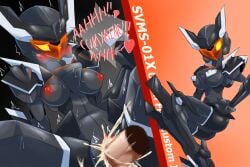 gundam gundam_00 living_machine mecha mecha_focus mecha_girl mobile_suit robot robot_girl svms-01o_over_flag tagme zerokun135