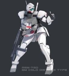 gundam gundam_0080 living_machine mecha mecha_focus mecha_girl mobile_suit motowazuka rgm-79d_gm_cold_districts_type robot robot_girl tagme