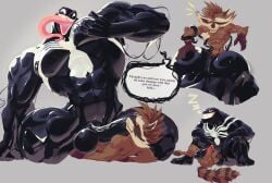 2boys big_ass big_butt erection gay male male/male male_only marvel marvel_comics masedumpy muscular muscular_male non-human non-human_head nude penis sex size_difference small_body small_dom_big_sub smaller_male symbiote venom venom_(marvel)