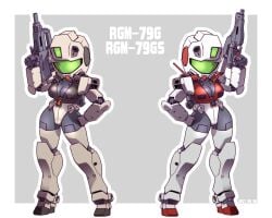 gundam living_machine mecha mecha_focus mecha_girl mobile_suit queadluunrau rgm-79g_gm_command rgm-79gs_gm_command_space_type robot robot_girl tagme