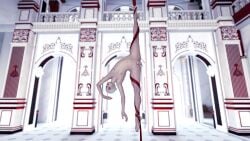 1boy 3d erection femboy flat_chest flexible gymnastics hanging makeup male male_only nipples nude otoko_no_ko pale_skin penis red_nail_polish rope shemale splits spread_legs suspension torappukojo trap vampire white_hair