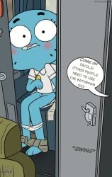 absurd_res accident accidental_exposure anthro bathroom blush blush_lines bottomwear bottomwear_down bus cartoon_network clothed clothing commercial_vehicle domestic_cat door embarrassed feces felid feline felis female hi_res mammal mature_female nicole_watterson opening_door panties panties_down pants partially_clothed pubes public_restroom restroom_stall scat sitting sitting_on_toilet skirt_down solo surprised the_amazing_world_of_gumball thedispenser69 toilet toilet_paper toilet_use underwear underwear_down vehicle wiping wiping_butt