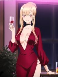 ai_generated blonde_hair kitagawa_marin marin_kitagawa red_dress sono_bisque_doll_wa_koi_wo_suru