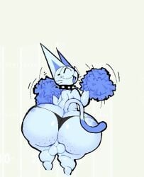 3rd_party_edit ass ass_bigger_than_head ass_focus balls ballsack cheerleading choker collar feline femboy femboy_focus femboy_only freckles freckles_on_ass glasses happy hyper hyper_ass male male_only no_dialogue ozzy_(snowbollz) pom_poms snowbollz solo solo_focus spiked_collar spots tail thick_thighs thighs thong_only