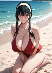 1girls 2d ai_generated athletic athletic_female bare_shoulders belly big_breasts bikini bikini_bottom bikini_top black_hair blush breasts_bigger_than_head chest curvy curvy_figure cute cute_face dark_hair detailed eyelashes eyeshadow female female_focus fit fit_female focus hairband hands_behind_head hands_up high_quality huge_breasts image large_breasts legs light-skinned_female light_skin lips lipstick long_hair looking_at_viewer makeup mascara mature milf-master outdoors outside pale-skinned_female pale_skin red_eyes seductive seductive_look shiny_skin shy spy_x_family stable_diffusion swimsuit swimwear tagme tall tall_female thighs uncensored yor_briar yor_forger