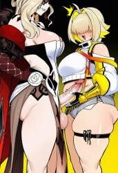 1futa 2d 2girls ahoge ai_generated ass balls bare_shoulders big_ass big_balls big_breasts big_butt big_cock big_penis big_testicles big_thighs blonde_hair blush breasts cock covered_eyes cyreneceo dress elegg_(nikke) erection female futa/female futa_with_female futanari genshin_impact gloves goddess_of_victory:_nikke hair_intakes hair_over_eyes huge_balls huge_cock huge_testicles large_ass large_balls large_breasts large_butt large_cock large_penis large_testicles large_thighs long_hair multiple_girls nikke open_mouth penis plump short_hair short_shorts shorts signora_(genshin_impact) skindentation smile standing testicles thick_ass thick_butt thick_cock thick_penis thick_thighs thigh_strap thighs uncensored vein veins veiny veiny_cock veiny_penis yellow_background