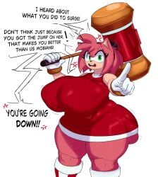 1girls absurd_res amy_rose angry angry_expression angry_face anthro breasts_bigger_than_head clothing commission commissioner_upload curvy curvy_body curvy_female curvy_figure female female_focus female_only footwear green_eyes hedgehog hi_res highres holding_weapon huge_ass huge_breasts impending_sex jojojiva mobian_(species) pink_hair sega solo solo_anthro solo_female solo_focus sonic_(series) sonic_the_hedgehog_(series) wide_hips