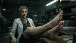 annette_birkin barefoot blonde_hair feet feet_fetish fetish foot_fetish resident_evil resident_evil_2_remake sam3d soles toes