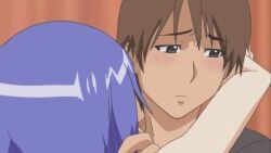 1boy 1girls animated aniyome_wa_ijippari assertive assertive_female bare_arms big_breasts blue_hair blush blushing brown_hair busty embrace embracing female female_on_top french_kiss french_kissing girl_on_top hentai hentai_series hesitant horny horny_female hugging katsuragi_mai katsuragi_tsutomu kissing large_breasts lover-in-law making_out male male/female passionate passionate_kiss short_hair straight straight_hair straight_sex tagme tongue tongue_kiss tongue_out