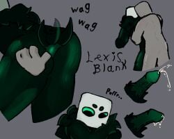 anal anon anonymous_male ass ass_focus backshots cock cum die_of_death_(roblox) ejaculation fur furry monster pursuer_(die_of_death) tail