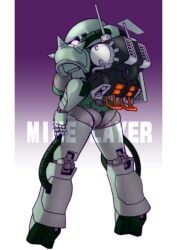 gundam living_machine mecha mecha_focus mecha_girl mobile_suit mobile_suit_variation ms-06f_zaku_minelayer queadluunrau robot robot_girl tagme