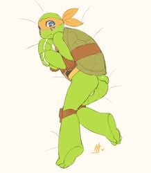 1boy anthro ass furry furry_only kalechip male male_only michelangelo reptile scalie solo teenage_mutant_ninja_turtles turtle