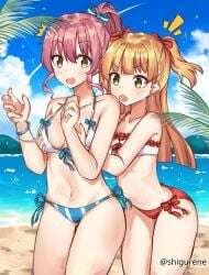 2girls bare_arms bare_belly bare_chest bare_hands bare_hips bare_legs bare_midriff bare_navel bare_shoulders bare_skin bare_thighs beach belly bikini bikini_bottom bikini_only bikini_top blue_sky blush blush_face blushing_female blushing_lines boob_grab breast_grab breast_grab_from_behind breast_grabbed_from_behind breasts brown-eyed_female brown_eyes busty busty_female busty_girl caressing_breasts clouds coast curvaceous curvaceous_body curvaceous_female curvaceous_figure curvaceous_hips curvy curvy_body curvy_female curvy_figure curvy_hips day daylight daytime exposed_arms exposed_belly exposed_chest exposed_hips exposed_legs exposed_midriff exposed_navel exposed_shoulders exposed_skin exposed_thighs eyebrows_visible_through_hair flat_belly flat_breasts flat_chest flat_chested fondling fondling_breasts gakuen_idolmaster grabbing_breast grabbing_breasts grabbing_breasts_from_behind grabbing_tits green-eyed_female green_eyes grope grope_from_behind groped_from_behind groping groping_breast groping_breasts groping_chest groping_from_behind half_naked half_nude halterneck horizon idolmaster idolmaster_cinderella_girls inguinal_crease inguinal_ligament jougasaki_mika jougasaki_rika large_breasts legs_closed legs_together linea_alba multiple_females multiple_girls naked naked_female naked_woman nude nude_female nudity ocean open_mouth outdoor outdoor_nudity outdoors outside parted_lips petite petite_body petite_breasts petite_female petite_girl petite_tits pink-haired_female pink_hair pink_hair_female sand sea seaside semi_nude shigurene side-tie_bikini skinny skinny_female skinny_girl skinny_waist sky small_breast small_breasts smooth_chest stomach string_bikini swimsuit swimwear the_idolm@ster the_idolm@ster_cinderella_girls thighs_together tiny_breasts tongue two_side_up upper_teeth water