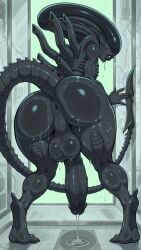 ai_generated alien_(franchise) black_body futanari nude_futa xenomorph