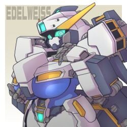 amx-027_gundam_edelweiss fan_character gundam living_machine mecha mecha_focus mecha_girl mobile_suit queadluunrau robot robot_girl tagme