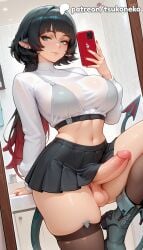 1futa 2026 ai_assisted ai_generated anime artist_name bathroom black_nails black_skirt cellphone cock demon_tail dick earrings erection explicit futanari hi_res high_quality high_resolution highres holding_phone hoyoverse jane_doe_(zenless_zone_zero) large_penis long_hair mihoyo nail_polish otoko_no_ko patreon patreon_username penis phone see-through selfie skirt smartphone stable_diffusion tail testicles tiles tsukoneko uncensored watermark zenless_zone_zero