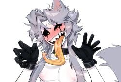 1boy bell_collar blush blush_lines claws collar cuffs dog_boy dog_ears dog_tail dogboy gloves gray_hair grey_hair heart-shaped_pupils heart_eyes long_hair long_hair_male long_tongue male male_only monster monster_boy pierrot_(the_freak_circus) pink_nipples puppy_boy puppy_ears puppy_tail puppyboy sharp_claws sharp_teeth shirtless staring_at_viewer teratophilia the_freak_circus white_skin white_skinned_male wikszet wolf_boy wolf_ears wolf_tail yandere yellow_eyes yellow_tongue