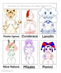 6+girls aceburn big_ass big_breasts bottomwear casual_nudity crossover cunderace deadass_77 embarrassed embarrassed_naked_female embarrassed_nude_female enf female female_only huge_ass huge_breasts katsuragi_misato kung_fu_panda lanolin_the_sheep master_tigress misato_katsuragi naked neon_genesis_evangelion nice_nature_(umamusume) nude pokemon pomni_(the_amazing_digital_circus) sega sonic_(series) sonic_the_hedgehog_(series) teasing the_amazing_digital_circus topless umamusume