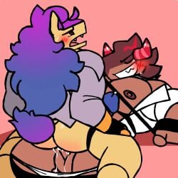 animated bara choco_werehound_brute collin_(heavych0c0lover) commissioner_upload cookie_run cookie_run_kingdom dergthedragon male_only oc schwarzwalder