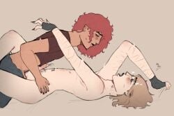 2boys anthonii_(softpilex) ass blonde_hair blush clothed cum dripping_penis erection face_to_face gay gay_anal gay_sex green_eyes holding humping light-skinned_male missionary missionary_position moaning naked naked_male nude open_legs open_mouth orange_eyes orgasm_face original pale_skin partially_clothed penis piercing pink_hair samuel_(softpilex) sex skinny_male soft softpilex thighs yaoi