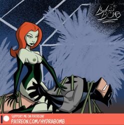1boy 1girls 2017 batman batman:_the_animated_series batman_(series) bondage breasts dc_comics dcau female female_on_top femsub green_skin hydra-bomb implied_penetration male nipples penetration poison_ivy poison_ivy_(dcau) red_hair riding sex the_new_batman_adventures