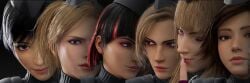anna_williams big_ass big_breasts blonde_hair breasts emilie_de_rochefort female female_only kazama_asuka kazehiro lidia_sobieska nina_williams reina_mishima tekken tekken_8 thick_thighs