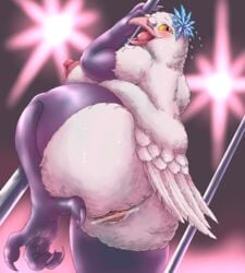 2015 anthro avian beak big_breasts breasts bubonikku censored chubby feathers female nipples non-mammal_breasts nude pussy solo