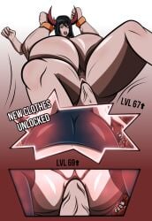 1boy 1girls 2d anal anal_insertion anal_sex ass ass_expansion big_ass big_breasts black_hair body_transformation breast_expansion breast_growth breast_growth_(enlargement) breast_press breasts breasts_bigger_than_head breasts_bigger_than_torso comic comic_page curvydrawings dark_skin demon demon_horns erect_nipples_under_clothes expansion fangs female figure_transformation getting_bigger gigantic_ass gigantic_breasts gigantic_butt gigantic_nipples gigantic_thighs grabbing grabbing_from_behind growth growth_drive hair_growth height_growth hi_res high_resolution hourglass_figure huge_horns hyper hyper_ass hyper_breasts hyper_butt hyper_thighs large_penis light-skinned_female muscular_male original original_characters pink_eyes pink_hair red_eyes size_difference size_fetish stretching succubus succubus_horns thick_thighs thigh_expansion thighs transformation