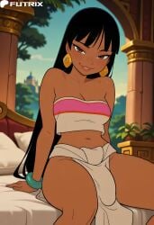 1futa ai_generated big_ass big_breasts big_dick chel chel_(the_road_to_el_dorado) dick dickgirl erection feet futa_only futanari futrix hi_res highres naked nude showing_off striptease teasing the_road_to_el_dorado thick_ass thick_thighs