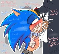 anthro anthro_on_anthro big_balls big_penis blowjob cum_in_mouth cumshot dialogue furry shadow_the_hedgehog sonic_(series) sonic_the_hedgehog sonic_the_hedgehog_(series) tied_up vvelocity x-ray yaoi