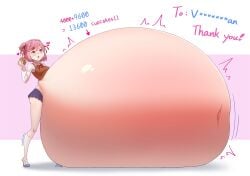 belly_expansion belly_inflation cupcake dadouko doki_doki_literature_club food_inflation inflation natsuki_(doki_doki_literature_club) sequence stuffed_belly stuffing weight_gain