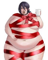 bbw chainsaw_man obese obese_female racoomoko reze_(chainsaw_man) ribbon_bondage sole_female