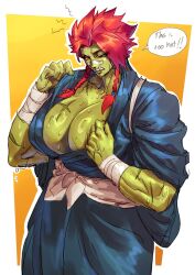 1girls athletic athletic_female big_breasts cassandra_(virgoart1509) scars sweat sweatdrop sweaty virgoart1509