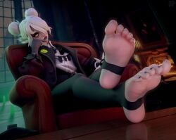 1girls 3d bags_under_eyes barefoot black_lipstick black_toenails bored_expression clothed clothing deadlock feet feet_focus female foot_fetish foot_focus goth goth_girl graves_(deadlock) light-skinned_female light_skin mascara mostly_clothed pippersad soles solo stirrup_legwear toeless_legwear toes white_hair yellow_eyes