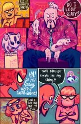 1girl1boy bra comic curly-haired_female cute devinfinch english_text flickr_link molly_might_die no_sex original puppy_eyes round_breasts tits_out