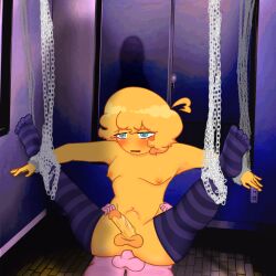 1futa 2boys blue_eyes blush chained chained_up cock dark_room detailed_nipples futa_penetrated futanari gay gay_sex healed_cuts healed_scars male_penetrating_futa non_con open_mouth penis socks_on socks_only splatoon_youtuber thick_thighs thigh_highs tied_up vaqeii