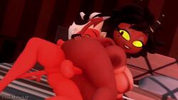 1boy 1boy1girl 1girls 3d 3d_animation animated ass balls bed bedroom bedroom_eyes big_breasts black_hair black_horn breasts canon_couple demon demon_girl demon_horns demon_tail faceless_male female helluva_boss husband_and_wife kassioppiava larger_female lovemilliesm male male/female married_couple millie_(helluva_boss) moxxie_(helluva_boss) paizuri penis plumenjoyerse pussy red_body red_fur red_skin sex shortstack smaller_male sound sound_edit tagme time_lapse twitter_username video white_hair yellow_eyes