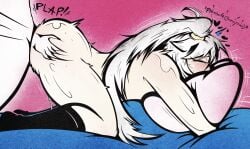 2boys anal anal_penetration anal_sex bed cum ejaculation ejaculation_while_penetrated femboy friends hair_tie high_socks in_bed large_ass library_of_ruina long_hair muffled_moaning penordestoroyer pillow pillow_hug plap pleasured ponytail project_moon sex sex_from_behind thick_eyelashes white_hair white_skin yan_vismok yaoi