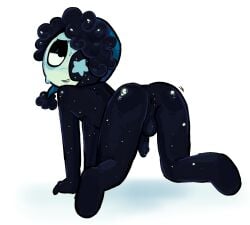 ass ass_focus ass_grab ass_up ass_wiggle astro_(dandy's_world) balls ballsack black_body blue_face dandy's_world dandys_world dick keeboreal male male_focus male_only naked naked_male nightcap offering_sex shy star starry_body stars sweat sweating