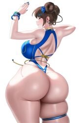 1girls accessory ass ass_focus big_ass bottom_heavy bracelet breasts brown_hair bubble_butt chun-li double_bun fat_ass female female_only gluteal_fold huge_ass large_ass luunamito massive_ass one-piece_swimsuit painted_nails png rear_view solo street_fighter street_fighter_6 swimsuit thick_ass thick_thighs thighband thunder_thighs white_background wide_hips