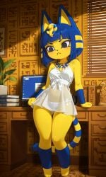 1girls 2025 2d 2d_(artwork) ai_assisted ai_generated animal_crossing animal_ears animal_humanoid animal_tail ankha ankha_(animal_crossing) annoyed annoyed_expression ass big_ass big_butt big_thighs breasts cat_ears cat_tail catgirl egyptian egyptian_female female female_only hi_res high_resolution highres looking_at_viewer looking_back middle_finger nintendo paws rcos tail thighs thighs_focus tight_clothes tight_clothing tight_dress tight_fit yellow_body yellow_fur