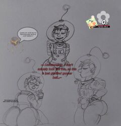 1boy backpack big_butt big_nose big_thighs bulge bulge_through_clothing closed_eyes dilf english_text femboy hocotatian huge_butt huge_thighs humor imonlyhereforpikmin male nintendo olimar peace_sign pikmin pointy_ears short_hair shortstack sketch smile smiling smiling_at_viewer solo solo_male space_helmet spacesuit speech_bubble thick_ass thick_legs thick_thighs wink winking_at_viewer