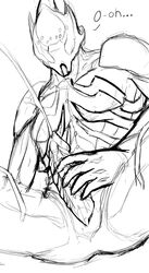 1boy artist_request cum cumshot male male_only masturbation nekros_(warframe) solo warframe