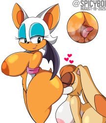 2girls anilingus anthro anus areolae ass bat big_ass breasts closed_eyes cream_fur dated elbow_gloves eyeshadow female furry gloves half-closed_eyes heart lagomorph large_breasts lipstick looking_at_partner looking_back nipples nude pussy rimming rouge_the_bat sega side_view smile sonic_(series) spicyboi tagme tail tan_skin teal_eyes thick_thighs tongue twitter_username vanilla_the_rabbit white_background white_fur wings yuri